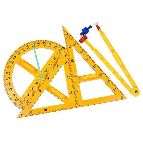 4x Math Geometry Rulers Stationery Protractor for Classroom