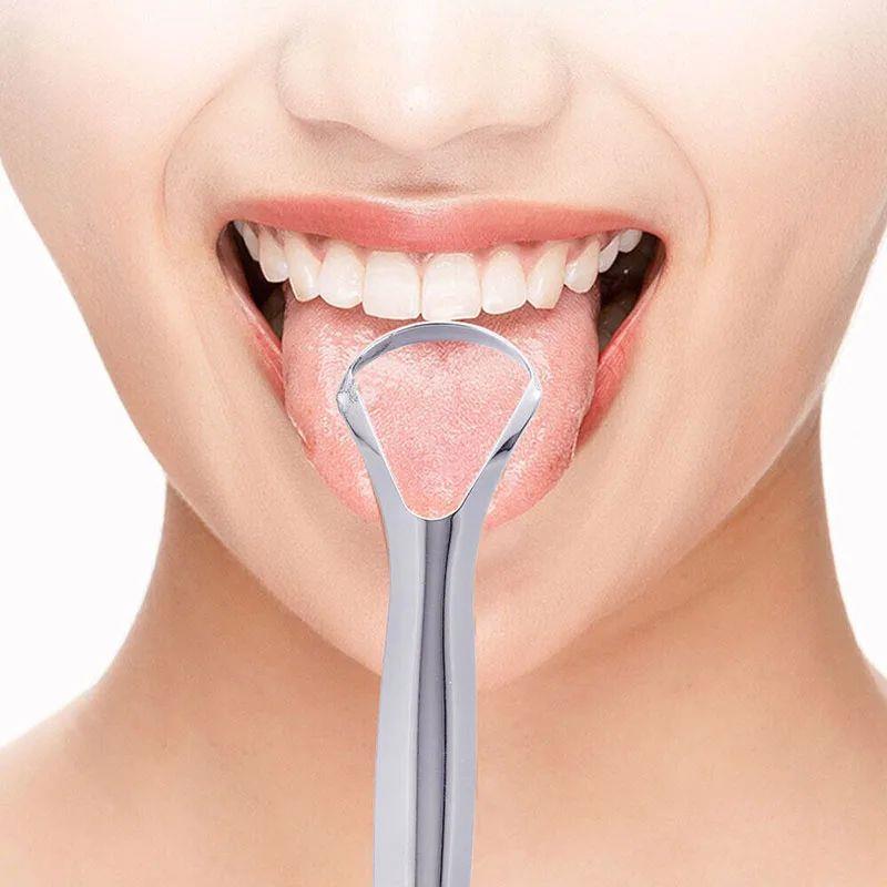 1pcs Tongue Scraper Cleaner Stainless Steel Tongue Cleaning