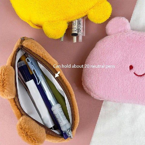 Cartoon Animals Plush Pen Bag Large Capacity Stationery