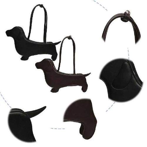 Cartoon Dog Shaped Shoulder Bag PU Leather Purse Unique