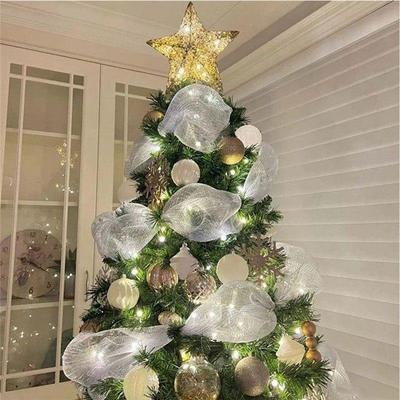 Christmas Ribbon Tree Decoration Mesh Tulle Roll Fabric Pend