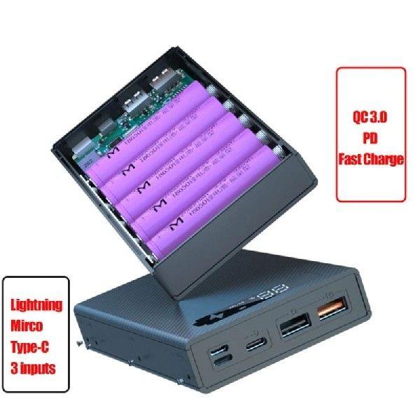 for QC 5x18650 External Backup Battery Box for Case for P