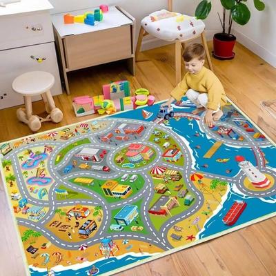 Car Play Mat for Boys and Girls Highway City Traffic-Themed