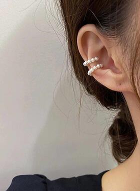 Korean Pearl Ear Cuff Clip Earrings Non-Piercing Bone C-shap