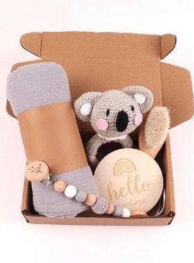 5pcs/set Baby Rattle Grasping Toy with Crochet Detail,