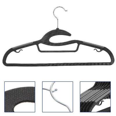10 Pcs Non Slip Hanger Wide Padded Cloth Colored Metal