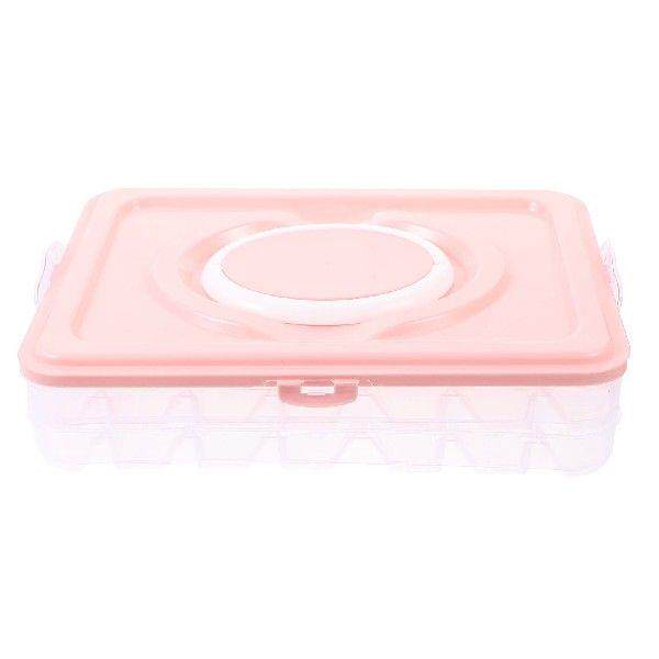 Pink Food Grade Freezer Storage Box 2 Layers PP Material