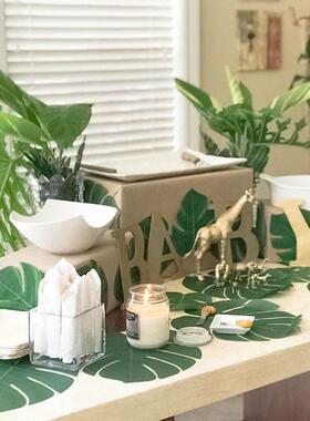 Artificial Palm Leaves Monstera Leaves Jungle Safari Birthda