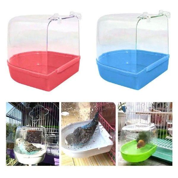 Cage Decor Transparent Hanging Pet Bird Parrot Bathing Tub