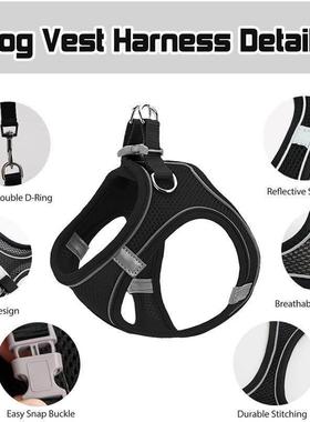Pet Dog harness and leash set Reflective Breathable Harness