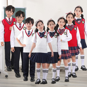 儿童演出服中小学生诗歌朗诵大合唱服装英伦风校服运动会班服礼服