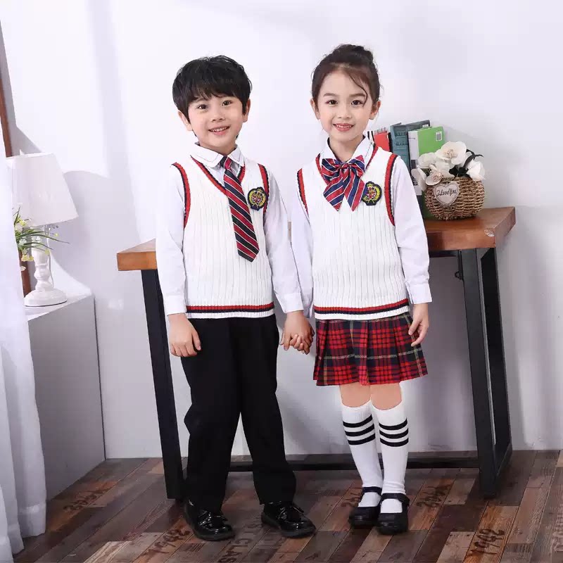 儿童演出服中小学生诗歌朗诵大合唱服装秋冬运动会班服英伦风校服