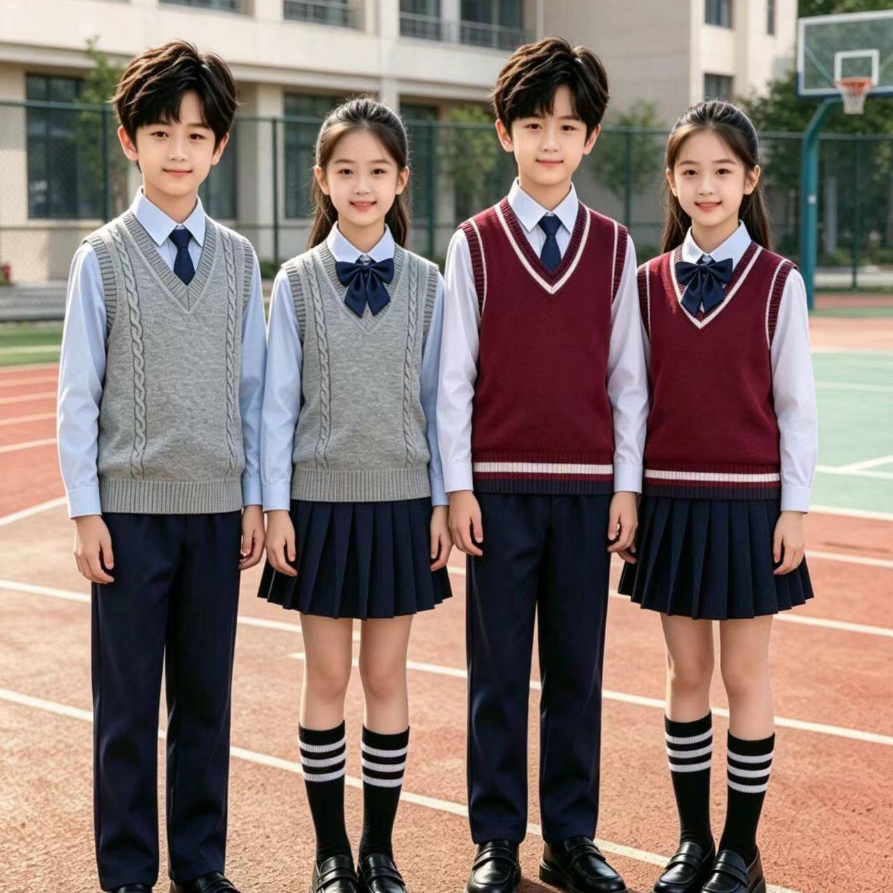 中小学生诗歌朗诵套装儿童合唱团演出服英伦风校服班服男女童礼服