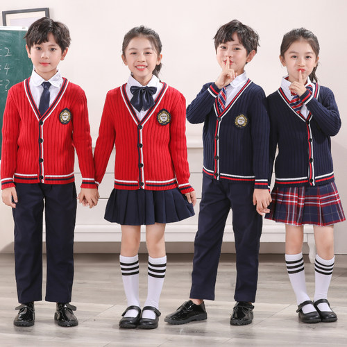 儿童校服套装棉毛衣春秋冬款英伦