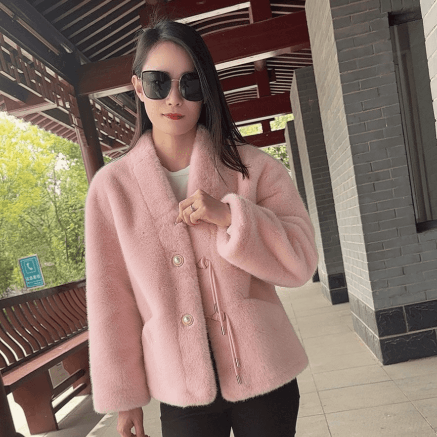 水貂绒外套女秋冬新款时尚百搭