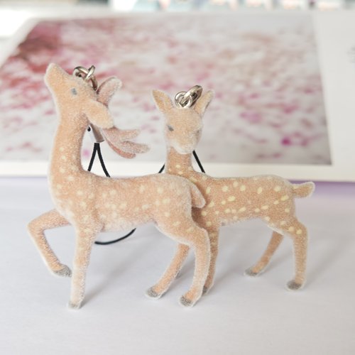 植绒梅花鹿挂件钥匙扣包包耳机书包手机创意可爱学生毛绒小挂件