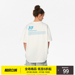 t恤 RASS背后排版 基础印花短袖 夏季 国潮牌潮流宽松圆领重磅情侣装