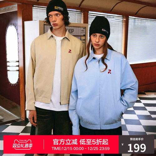 RASS休闲百搭翻领衬衫夹克 国潮牌潮流秋季美式复古拉链情侣外套