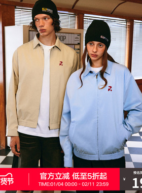 RASS休闲百搭翻领衬衫夹克 国潮牌潮流秋季美式复古拉链情侣外套