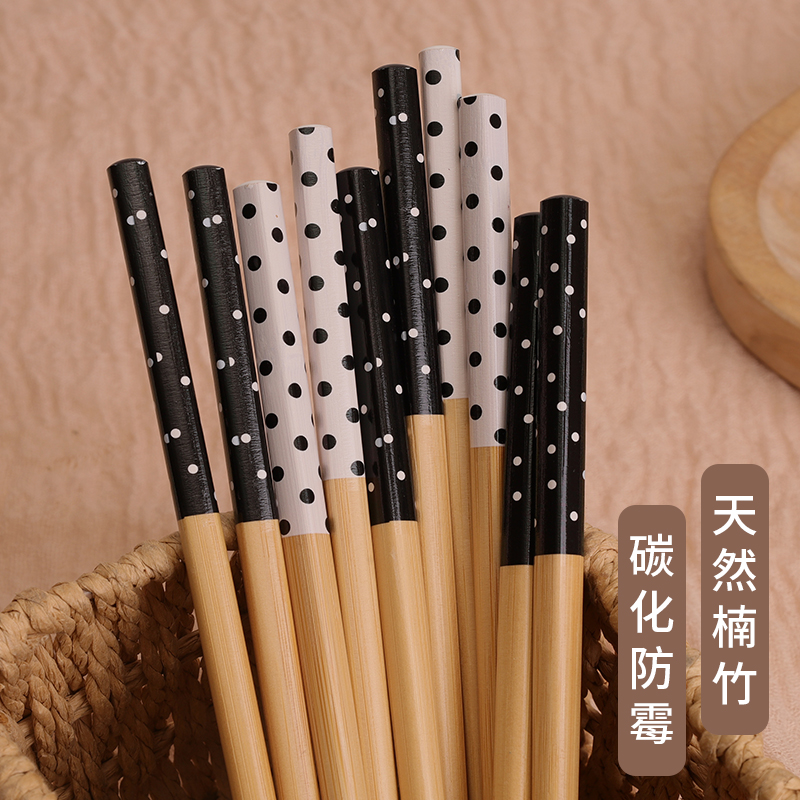 ins风波点竹筷子天然竹木