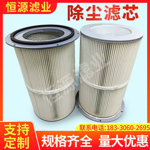 粉末回收靜電噴涂噴塑阻燃濾筒拋丸機(jī)粉塵集塵濾筒 除塵濾芯法蘭式