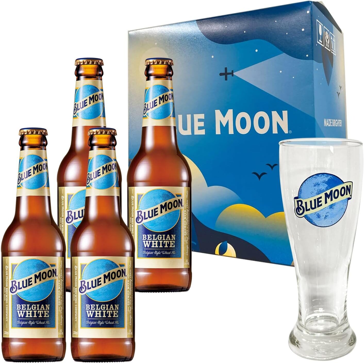 日本直邮BLUEMOON蓝月亮啤酒白啤代购礼盒装下单提供清关信息