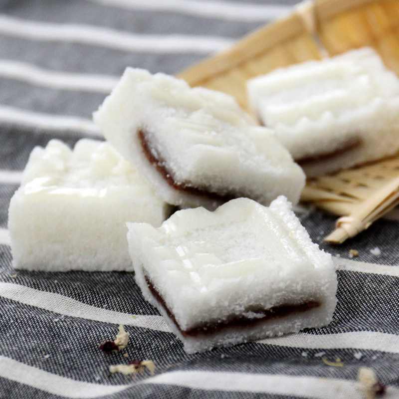 上海老字号南翔豆沙方糕手工糯米糕点心半成品加热即食早餐速食