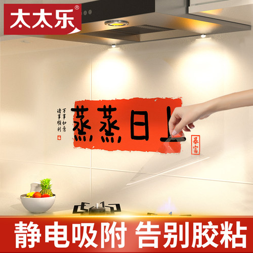 太太乐厨房静电防油贴纸