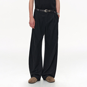 CLIMAX VISION复古弯刀褶皱立体裁剪垂感休闲直筒西裤