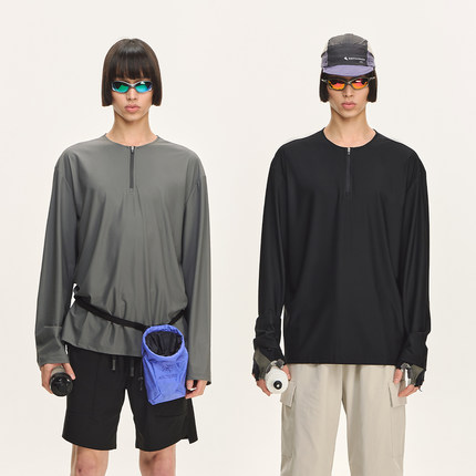 CLIMAX VISION轻盈凉爽su干半拉链户外运动长袖T恤男款训练骑行服