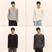 T恤打底衫 CLIMAX VISION松弛感ROW风亨利领肌理长袖 男