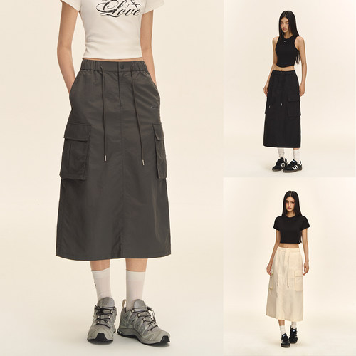 CLIMAXVISION中长款A字工装裙