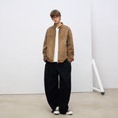 CLIMAX VISION美式 复古风自然做旧仿麂皮绒休闲立领夹克外套