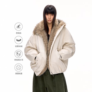 CLIMAX 环保皮草花苞毛领防风保暖羽绒派克服外套 VISION御寒神器