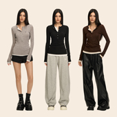 T恤女打底衫 CLIMAX VISION澳洲天丝羊毛亨利领舒弹叠穿假两件长袖