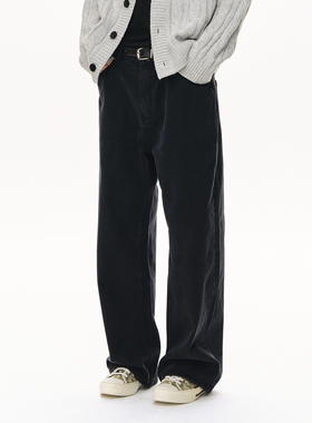 CLIMAX VISION13盎司黑灰全棉重酵磨水洗直筒宽松牛仔裤男士长裤