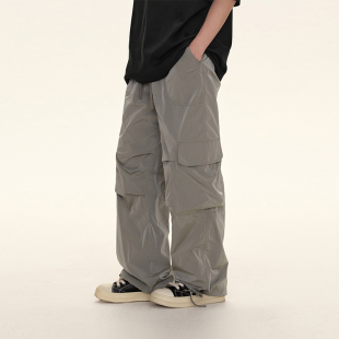 宽松直筒伞兵裤 裤 VISION轻薄褶皱廓形尼龙降落伞工装 CLIMAX