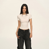 VISION云朵CV刺绣 轻盈舒弹修身 正肩短款 CLIMAX T恤短袖 女打底tee