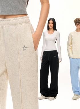 CLIMAX VISION软糯亲肤星星刺绣轻加绒保暖休闲卫裤中性风直筒裤