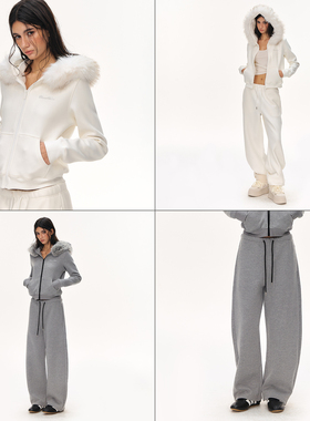 CLIMAX VISION保暖双面绒可脱卸毛领连帽开衫外套/加绒弯刀卫裤