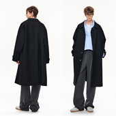 斜纹肌理垂坠感廓形长款 CLIMAX VISION天丝羊毛醋酸混纺 风衣外套