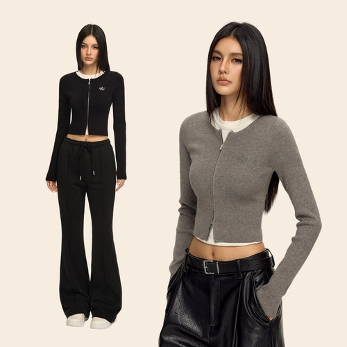 CLIMAXVISIONCV刺绣圆领毛衣