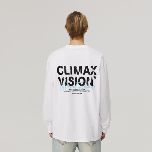CLIMAXVISION撞色字母印花长袖