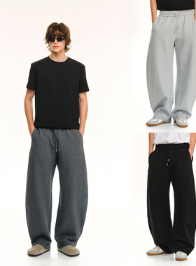 CLIMAX VISION软糯舒弹空气层慵懒弯刀长裤/结构立体线廓腿卫裤