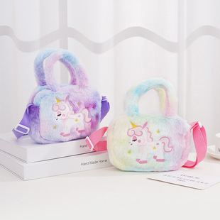 韩版小马宝莉毛绒斜挎包卡通儿童公主包男女生单肩包小孩手提包包