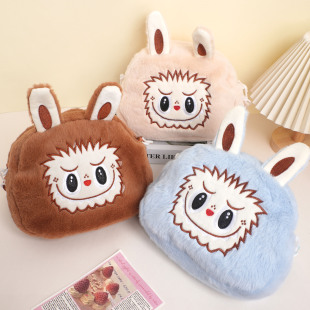 新款儿童毛绒斜挎包可爱拉布布大容量单肩包女生出行收纳便携小包