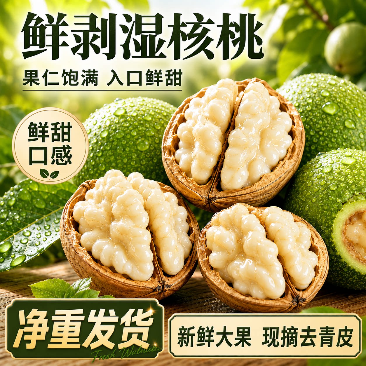 云南2026年新鲜湿核桃去青皮新货老树野生薄皮生核桃孕妇专用原味