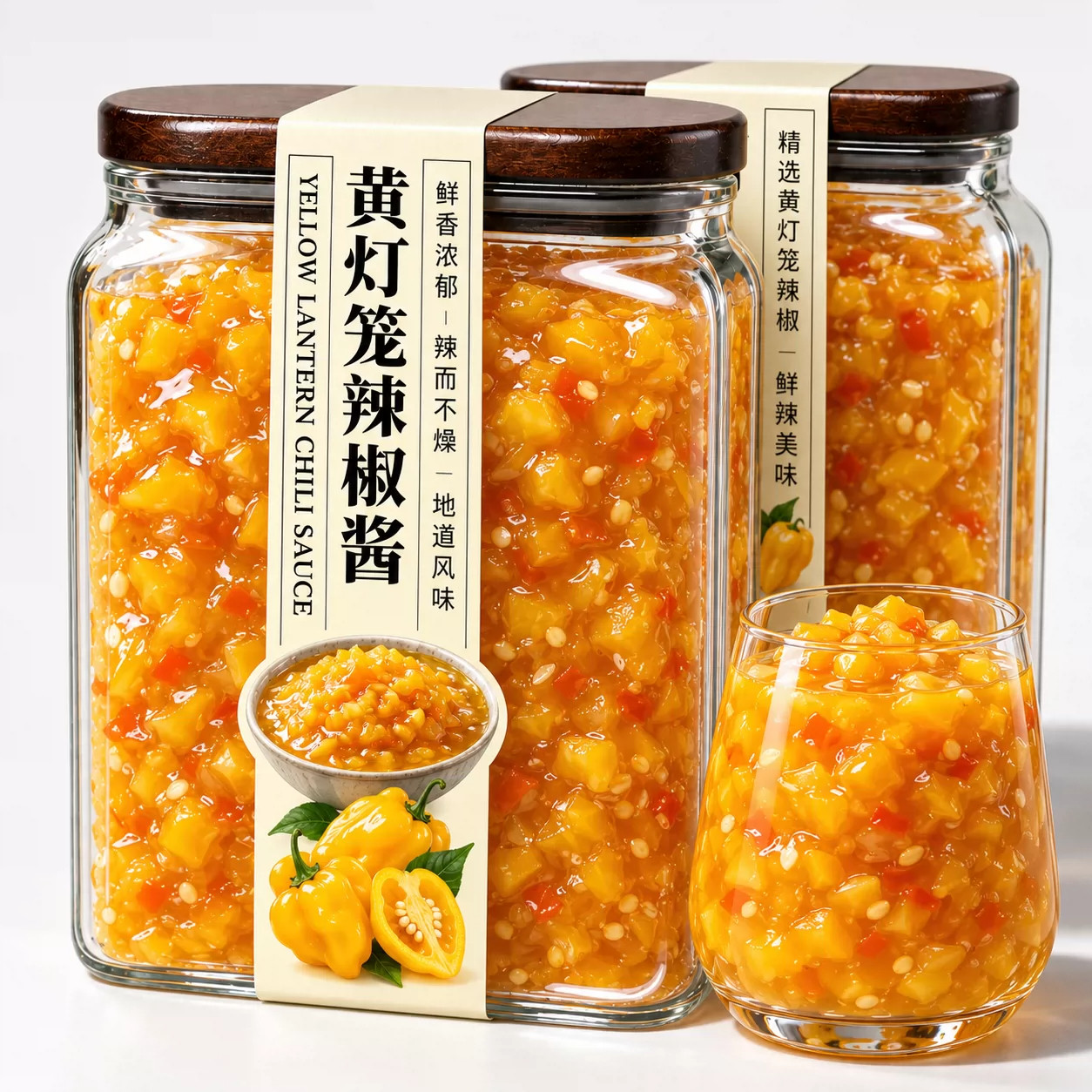 海南黄灯笼辣椒酱香特辣酱黄椒酱酸汤肥牛黄灯笼酱调料黄灯笼椒酱