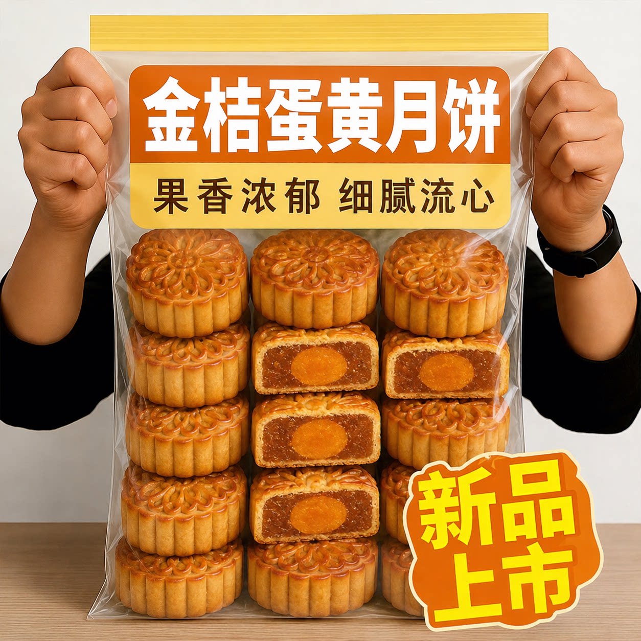 正宗广式金桔蛋黄月饼官方旗舰店手工传统无添加糕点中秋月饼送礼