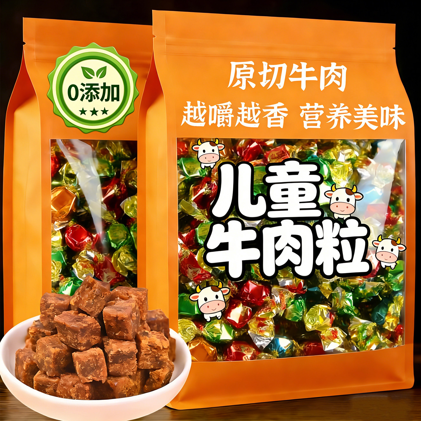 央妈推荐牛肉粒官方旗舰店内蒙古牛肉粒零食儿童无添加小包装原切